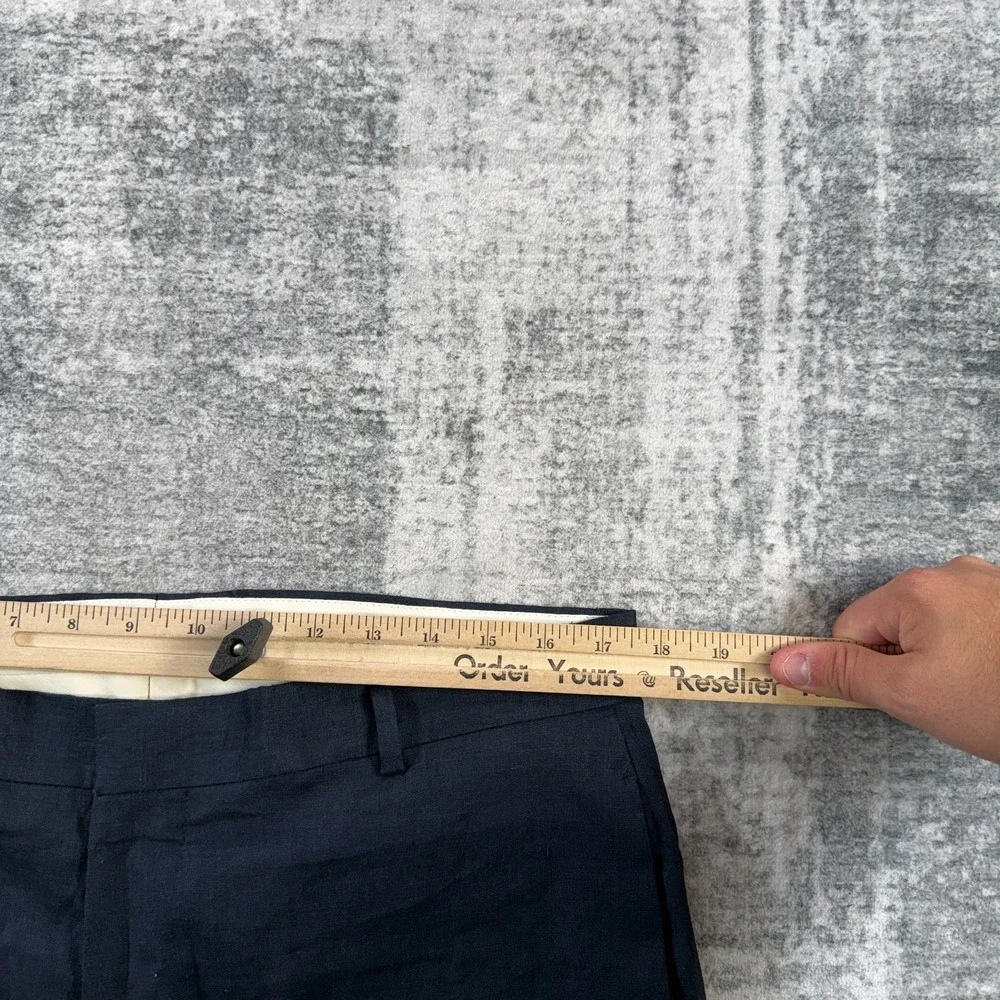VTG Banana Republic Linen Dress Pants Mens 36 Navy Blue Suit Trousers Italy Y2K